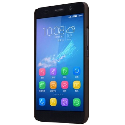 Huawei Y6 Nillkin Frosted Shield brūns plastmasas apvalks + ekrāna aizsargplēve / Vacins.lv