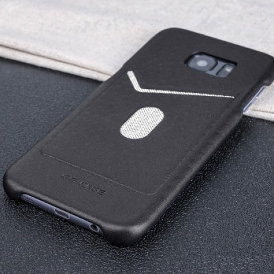 „G-Case“ Jazz Samsung Galaxy S7 Edge (G935) juodas odinis dėklas - nugarėlė su kišenėle / Priedai.lt