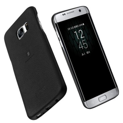 „Lenuo“ Soft Slim serijos Samsung Galaxy S7 Edge (G935) juodas odinis dėklas - nugarėlė / Priedai.lt