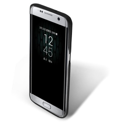 „Lenuo“ Soft Slim serijos Samsung Galaxy S7 Edge (G935) juodas odinis dėklas - nugarėlė / Priedai.lt