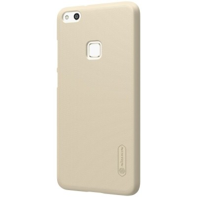Huawei P10 Lite Nillkin Frosted Shield auksinis plastikinis dėklas + apsauginė ekrano plėvelė / Priedai.lt