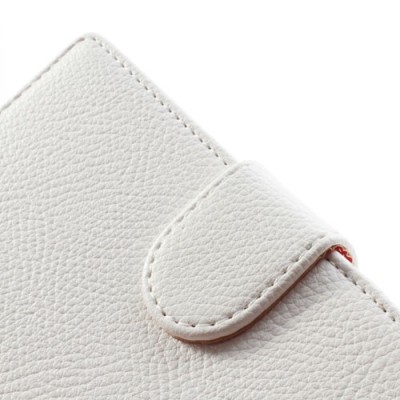 „Lychee“ Sony Xperia Z1 baltas odinis atverčiamas dėklas / Priedai.lt