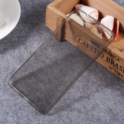 Huawei P9 Lite 2017 (Huawei P8 Lite 2017) skaidrus (permatomas) kieto silikono TPU ploniausias pasaulyje pilkas dėklas / Priedai