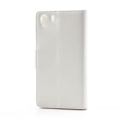 „Lychee“ Sony Xperia Z1 baltas odinis atverčiamas dėklas / Priedai.lt