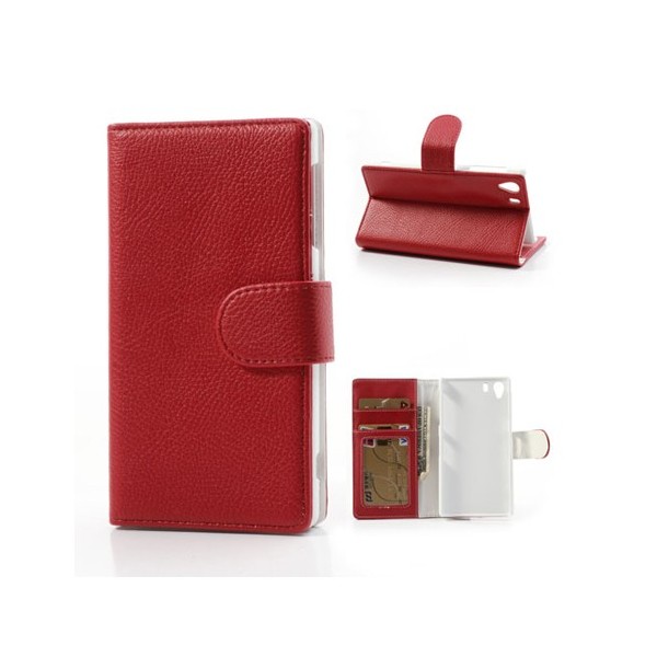 „Lychee“ atverčiamas dėklas - raudonas (Xperia Z1)