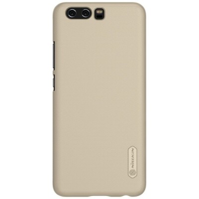 Huawei P10 Plus Nillkin Frosted Shield auksinis plastikinis dėklas + apsauginė ekrano plėvelė / Priedai.lt