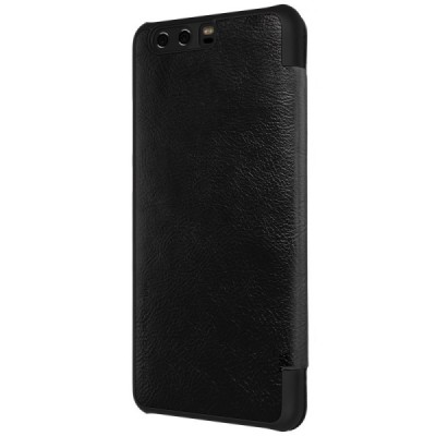 Greznais „Nillkin“ Qin sērijas ādas atvērams melns Huawei P10 Plus maciņš / Vacins.lv
