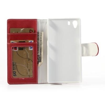 „Lychee“ Sony Xperia Z1 raudonas odinis atverčiamas dėklas / Priedai.lt