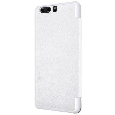 Prabangus „Nillkin“ Qin serijos baltas odinis atverčiamas Huawei P10 Plus dėklas - knygutė / Priedai.lt