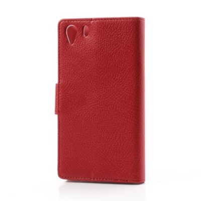„Lychee“ Sony Xperia Z1 raudonas odinis atverčiamas dėklas / Priedai.lt