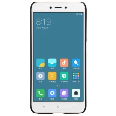 Xiaomi Redmi 4X Nillkin Frosted Shield juodas plastikinis dėklas + apsauginė ekrano plėvelė / Priedai.lt