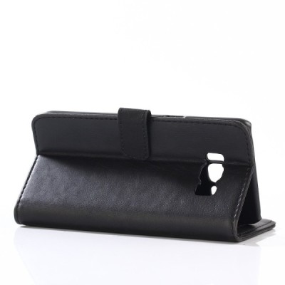 Samsung Galaxy S8 (G950) atvēramais ādas melns retro maciņš (maks) / Vacins.lv