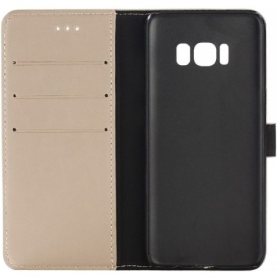 Samsung Galaxy S8 (G950) atverčiamas smėlio spalvos odinis retro dėklas - piniginė / Priedai.lt