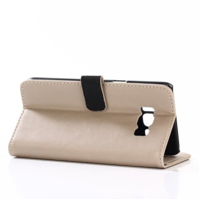 Samsung Galaxy S8 (G950) atverčiamas smėlio spalvos odinis retro dėklas - piniginė / Priedai.lt