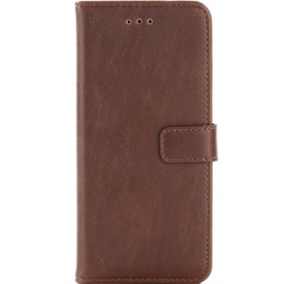 Samsung Galaxy S8 (G950) atverčiamas tamsiai rudas odinis retro dėklas - piniginė / Priedai.lt