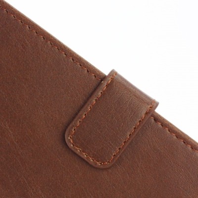 Samsung Galaxy S8 (G950) atverčiamas tamsiai rudas odinis retro dėklas - piniginė / Priedai.lt