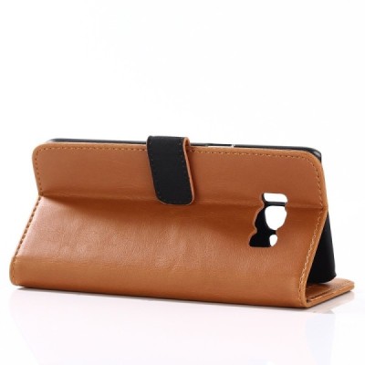 Samsung Galaxy S8 (G950) atvēramais ādas gaiši brūns retro maciņš (maks) / Vacins.lv