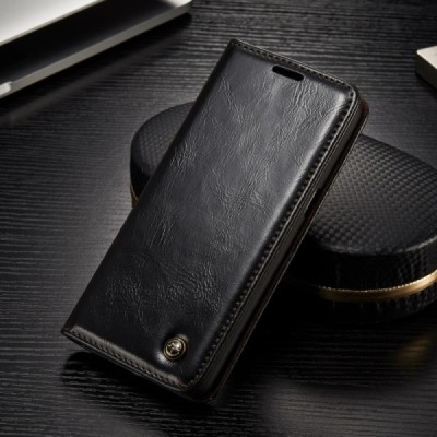 Samsung Galaxy S8 (G950) „CaseMe“ solīds atvēramais ādas melns maciņš - maks / Vacins.lv