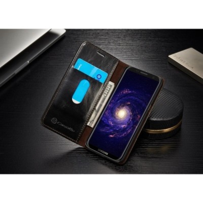 Samsung Galaxy S8 (G950) „CaseMe“ solīds atvēramais ādas melns maciņš - maks / Vacins.lv