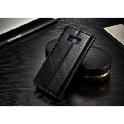 Samsung Galaxy S8 (G950) „CaseMe“ solīds atvēramais ādas melns maciņš - maks / Vacins.lv