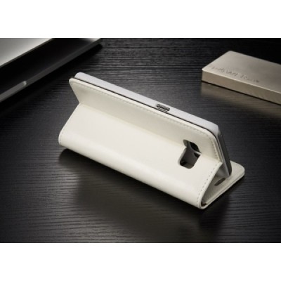 Samsung Galaxy S8 (G950) „CaseMe“ solidus atverčiamas baltas odinis dėklas - knygutė / Priedai.lt