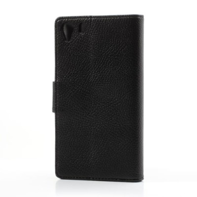 „Lychee“ Sony Xperia Z1 juodas odinis atverčiamas dėklas / Priedai.lt