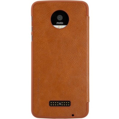 Greznais „Nillkin“ Qin sērijas ādas atvērams brūns Motorola Moto Z (Moto Z Droid) maciņš (maks) / Vacins.lv
