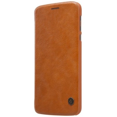 Greznais „Nillkin“ Qin sērijas ādas atvērams brūns Motorola Moto Z (Moto Z Droid) maciņš (maks) / Vacins.lv