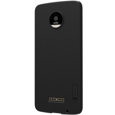 Motorola Moto Z (Moto Z Droid) Nillkin Frosted Shield melns plastmasas apvalks + ekrāna aizsargplēve / Vacins.lv