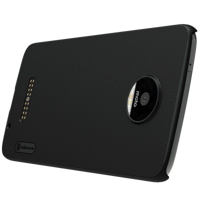 Motorola Moto Z (Moto Z Droid) Nillkin Frosted Shield melns plastmasas apvalks + ekrāna aizsargplēve / Vacins.lv