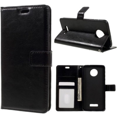 Motorola Moto Z (Moto Z Droid) atvēramais ādas melns maciņš (maks) / Vacins.lv