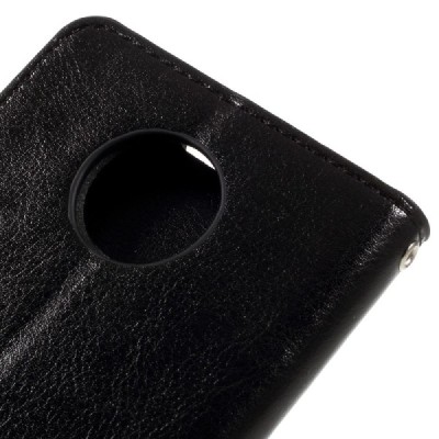 Motorola Moto Z (Moto Z Droid) atvēramais ādas melns maciņš (maks) / Vacins.lv