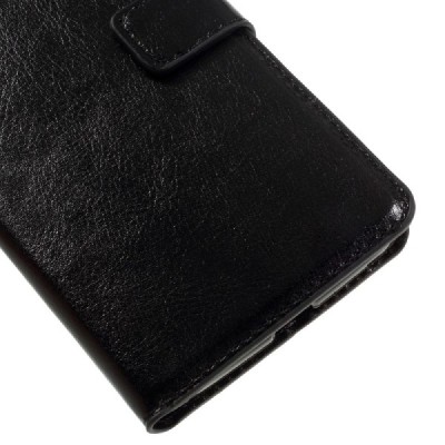 Motorola Moto Z (Moto Z Droid) atvēramais ādas melns maciņš (maks) / Vacins.lv