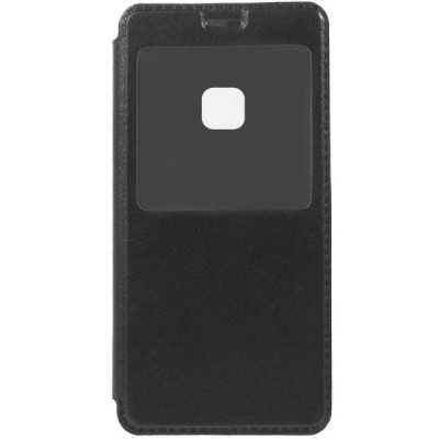 Huawei P10 Lite melns atvēramais maciņš ar lodziņu / Vacins.lv
