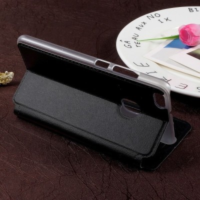 Huawei P10 Lite melns atvēramais maciņš ar lodziņu / Vacins.lv