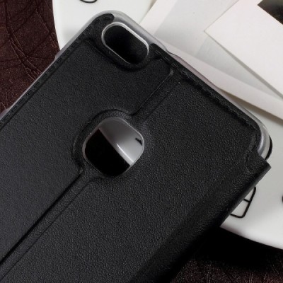 Huawei P10 Lite melns atvēramais maciņš ar lodziņu / Vacins.lv