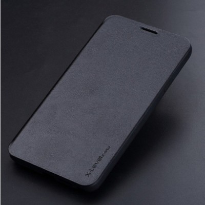 Samsung Galaxy Note 3 Neo (N7505, N7500, N7502) X-Level“ Slim Fit ādas atvēramais melns maciņš / Vacins.lv