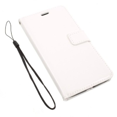 Motorola Moto Z (Moto Z Droid) atverčiamas baltas odinis dėklas - piniginė / Priedai.lt