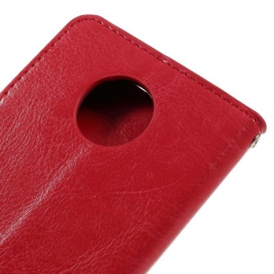 Motorola Moto Z (Moto Z Droid) atvēramais ādas sarkans maciņš (maks) / Vacins.lv