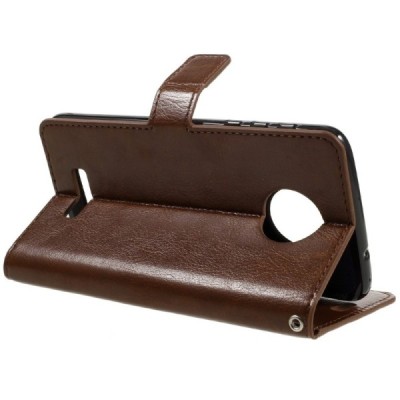 Motorola Moto Z (Moto Z Droid) atvēramais ādas brūns maciņš (maks) / Vacins.lv