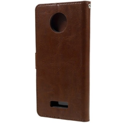 Motorola Moto Z (Moto Z Droid) atvēramais ādas brūns maciņš (maks) / Vacins.lv