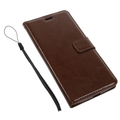 Motorola Moto Z (Moto Z Droid) atvēramais ādas brūns maciņš (maks) / Vacins.lv