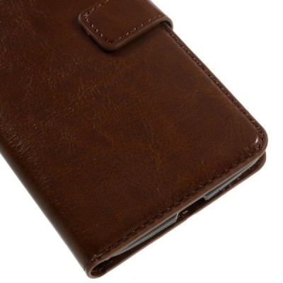 Motorola Moto Z (Moto Z Droid) atvēramais ādas brūns maciņš (maks) / Vacins.lv