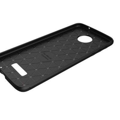 Motorola Moto Z (Moto Z Droid) „Carbon“ cieta silikona (TPU) melns apvalks / vacins.lv