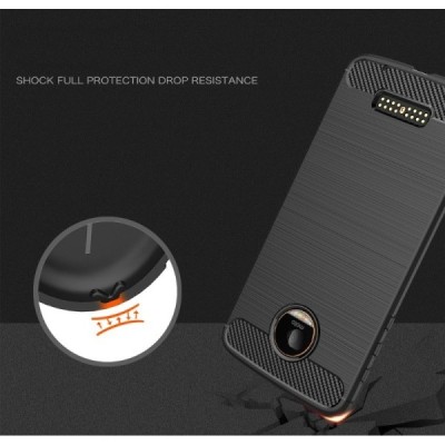Motorola Moto Z (Moto Z Droid) „Carbon“ cieta silikona (TPU) melns apvalks / vacins.lv