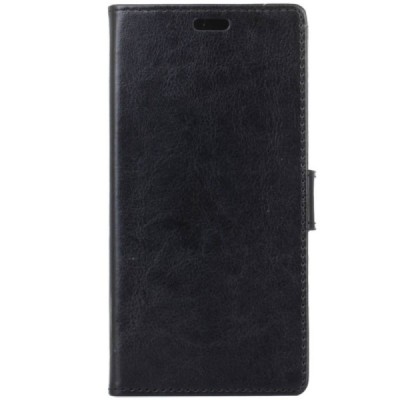 Sony Xperia L1 (G3311, G3312, G3313) atvēramais ādas melns maciņš (maks) / Vacins.lv