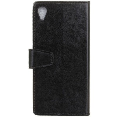 Sony Xperia L1(G3311, G3312, G3313) atverčiamas juodas odinis dėklas - piniginė / Priedai.lt