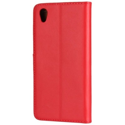 Sony Xperia L1 (G3311, G3312, G3313) atvēramais ādas sarkans maciņš (maks) / Vacins.lv