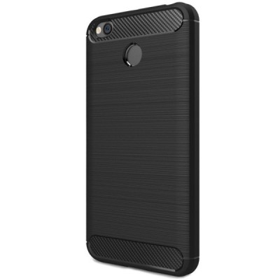Xiaomi Redmi 4X „Carbon“ cieta silikona (TPU) melns apvalks / vacins.lv