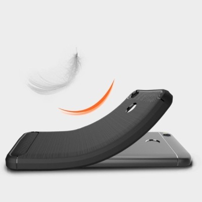 Xiaomi Redmi 4X „Carbon“ kieto silikono TPU juodas dėklas - nugarėlė / Priedai.lt